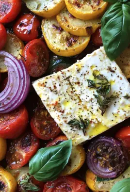 Gebackener Feta auf mediterranem Gemüse (Low Carb)