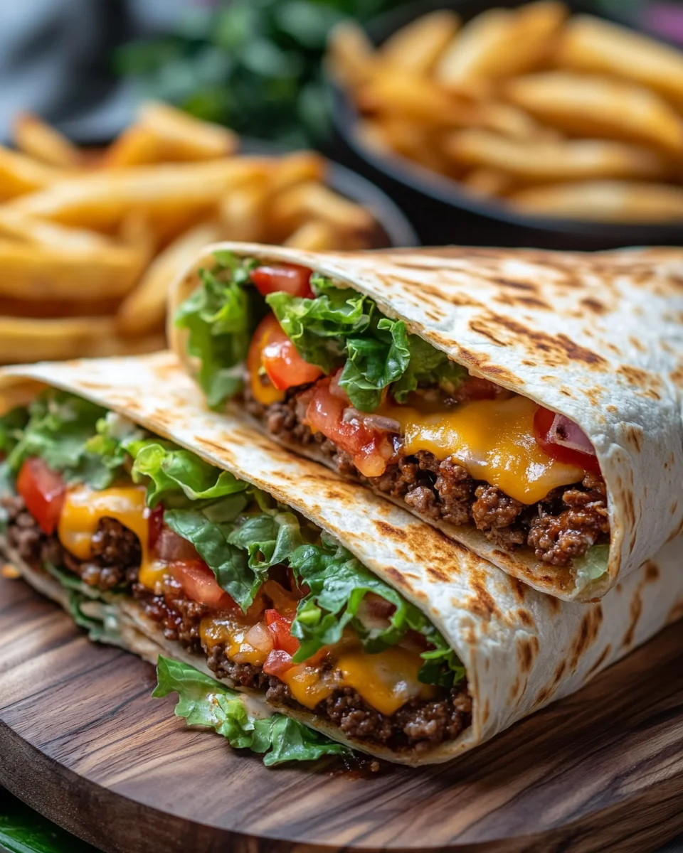 Gegrillte Cheeseburger-Wraps 18 Gegrillte
