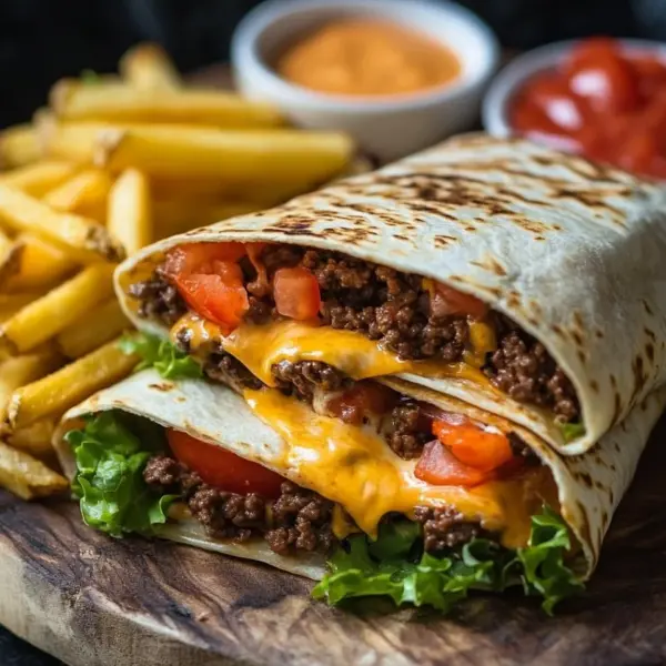 Gegrillte Cheeseburger-Wraps