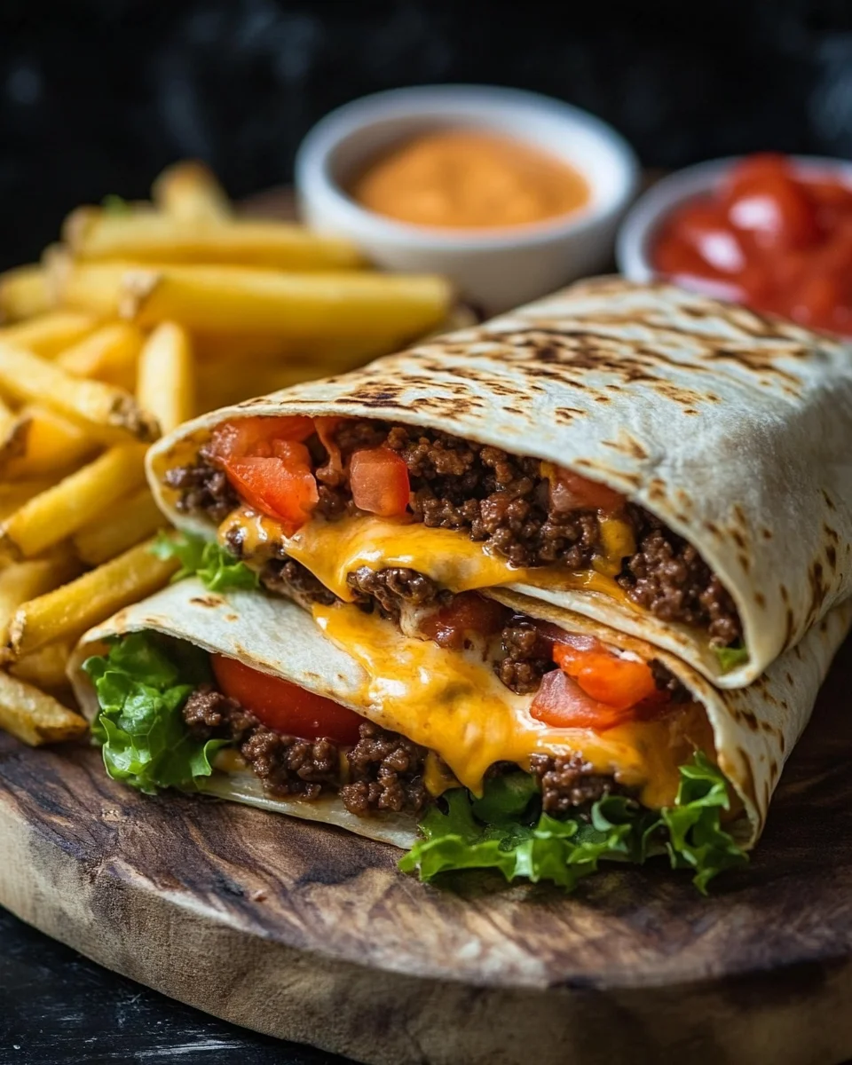 Gegrillte Cheeseburger-Wraps