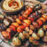 Kartoffel-Schawarma mit Tomaten-Hummus