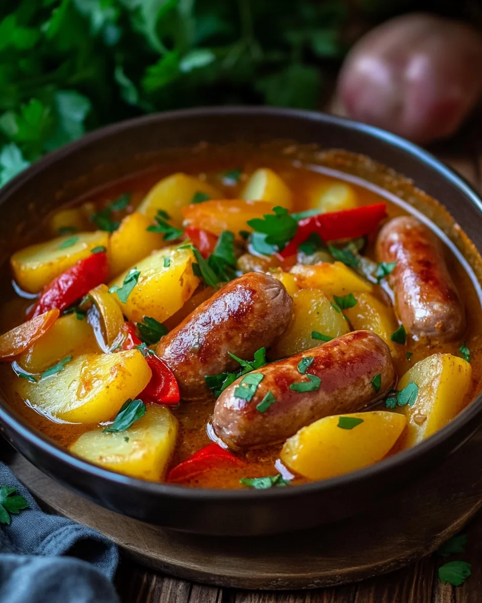 Kartoffelgulasch mit Würstchen 23 Kartoffelgulasch