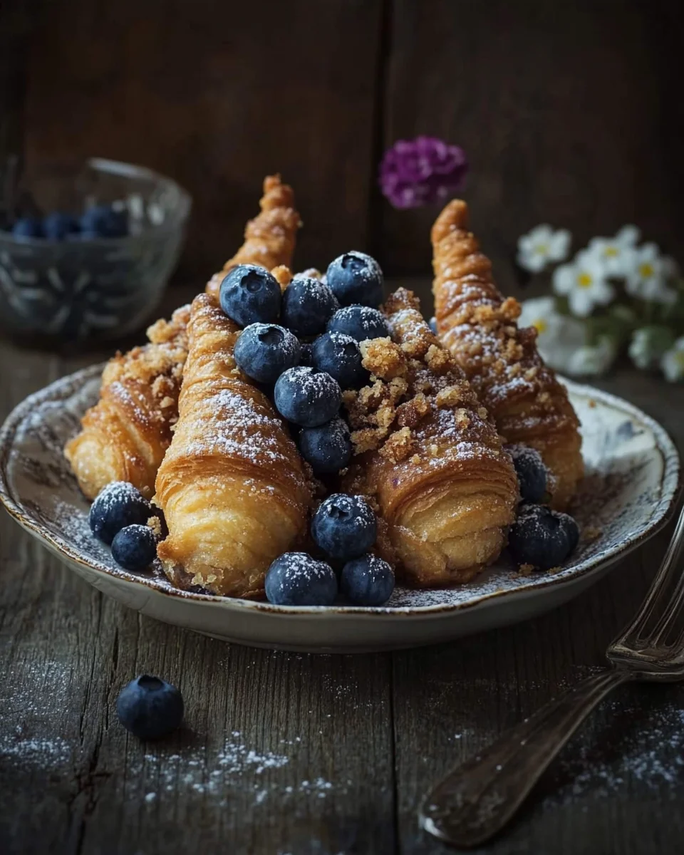 Kartoffelhörnchen mit Blaubeeren & Streuseln