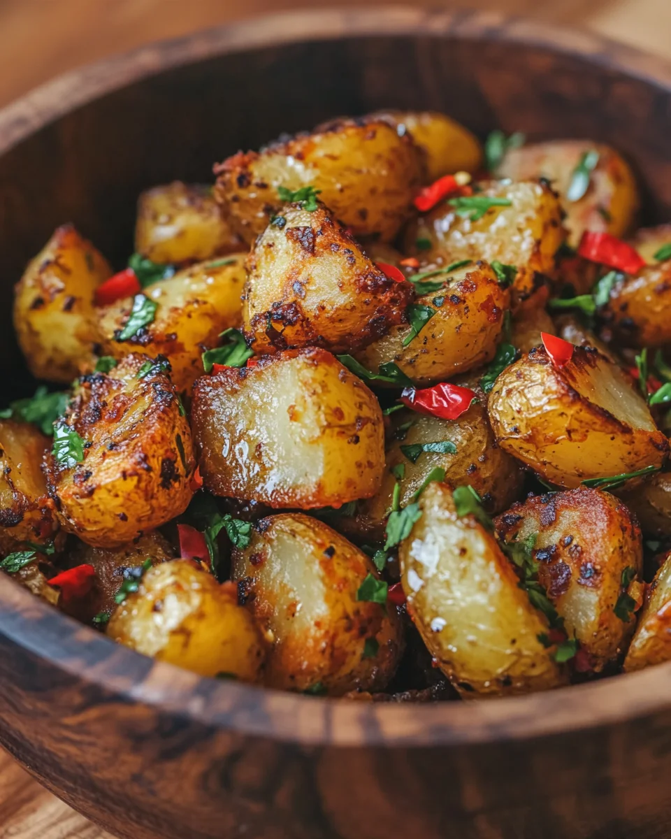 Knusprige Honig-Chili-Kartoffeln