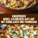 Knuspriger Nudel-Hähnchen-Auflauf mit Knoblauch und Parmesan 17 Pinterest Hidden Image