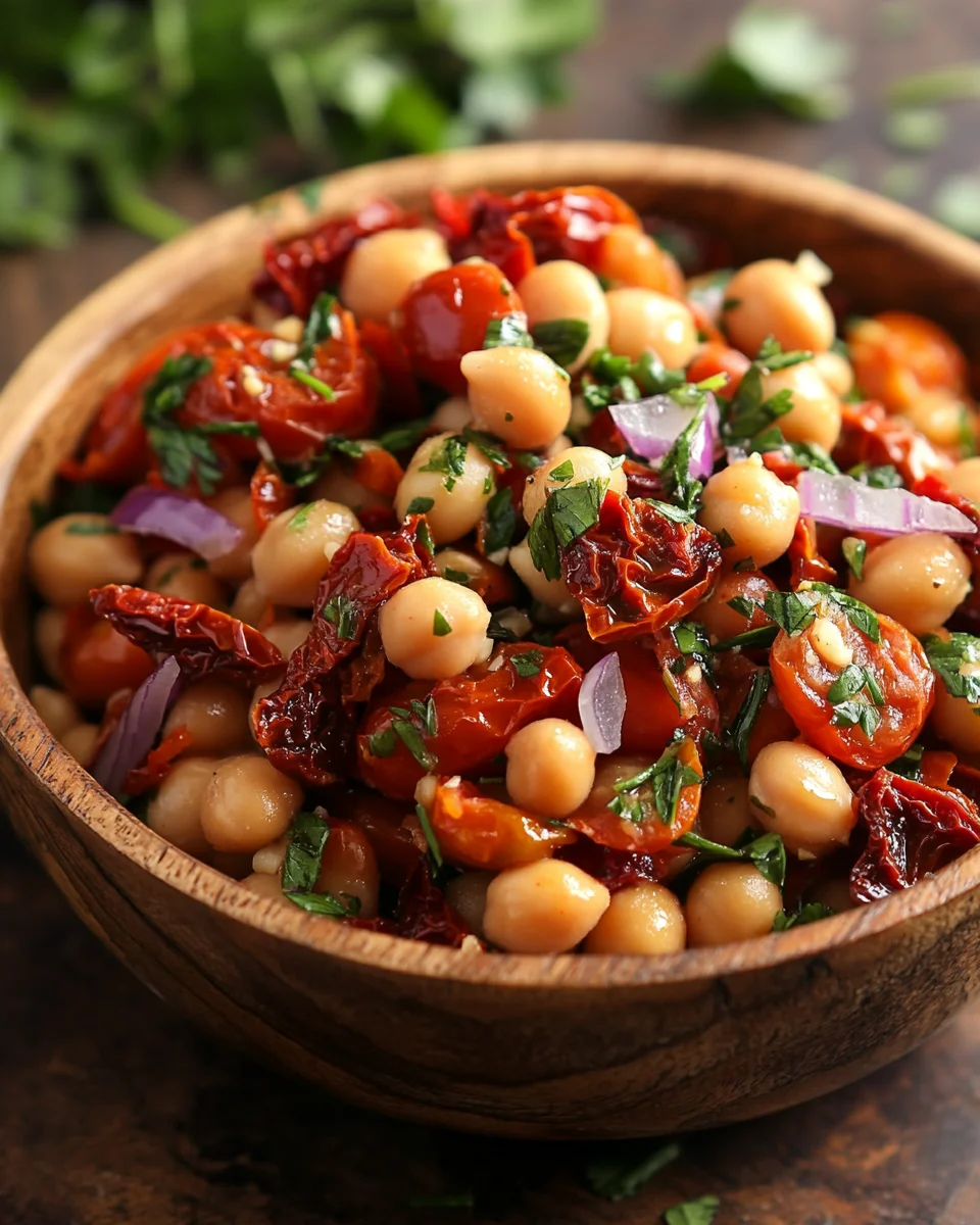 Marinierter getrockneter Tomaten-Bohnen-Salat