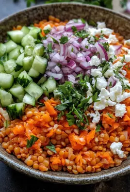 Orientalischer Rote Linsensalat mit