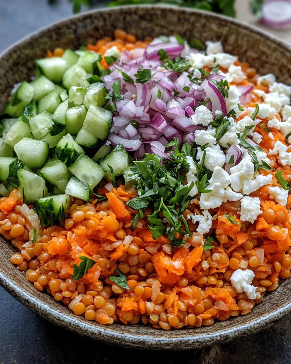 Orientalischer Rote Linsensalat mit