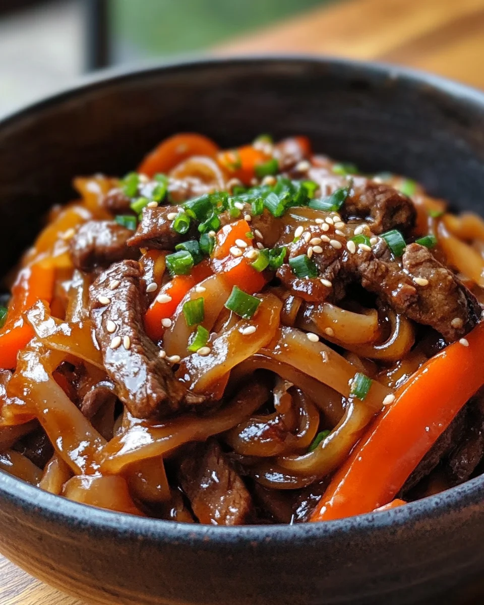 Reisnudeln mit Rindfleisch, Sojasauce und Gemüse 18 Reisnudeln