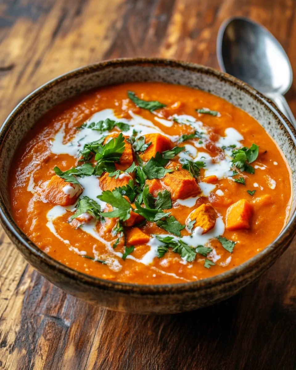 Rote Linsensuppe mit Süßkartoffeln