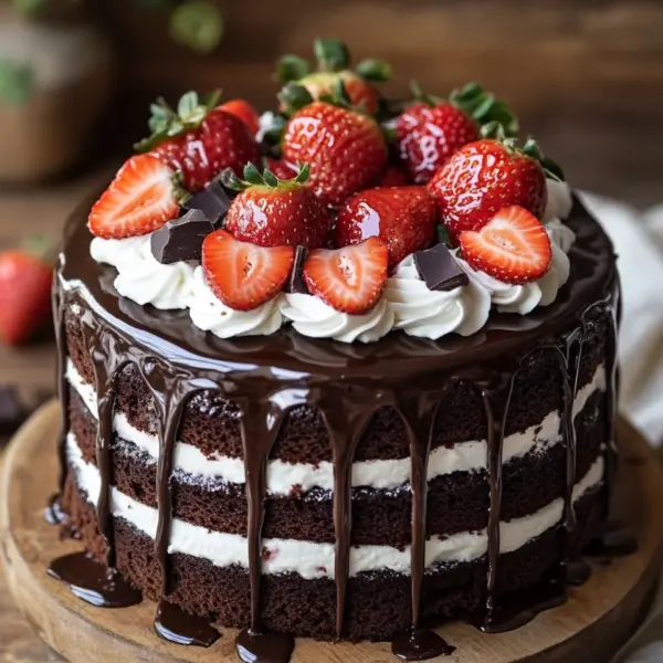 Saftige Erdbeer-Schoko-Torte