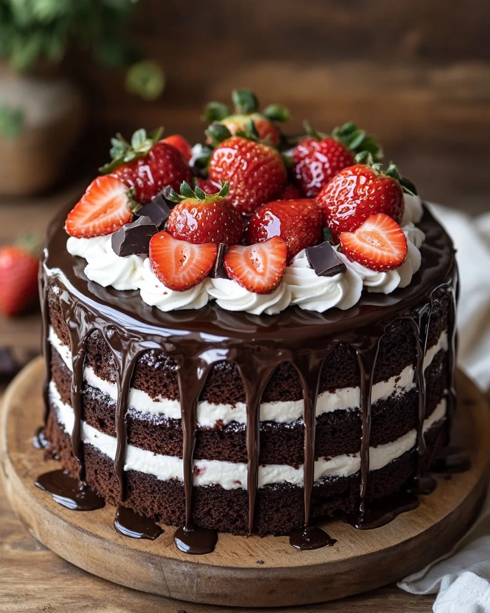 Saftige Erdbeer-Schoko-Torte