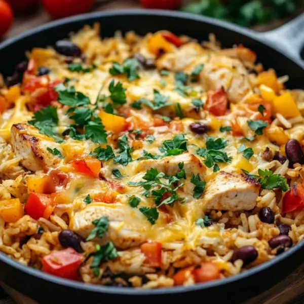 Taco-Pfanne mit Huhn und Reis