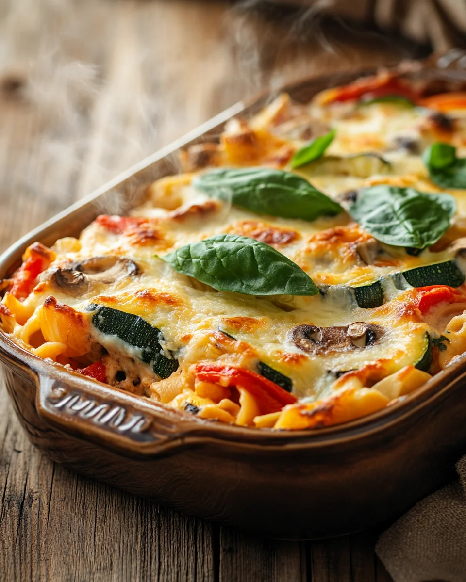 Vegetarischer Nudelauflauf